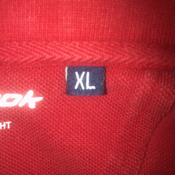 Reebok Button Up Adult XL Mens Red Short Sleeve Cotton Blend Polo - Picture 4 of 9